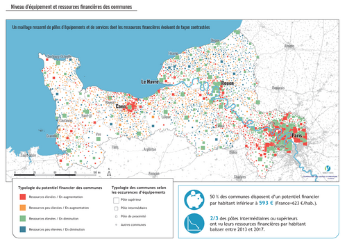 Carte - Qualité de vie : Niveau d'équipement et ressources financières des territoires