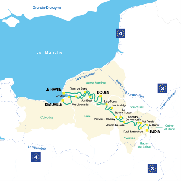 Carte de la Seine à vélo 2020