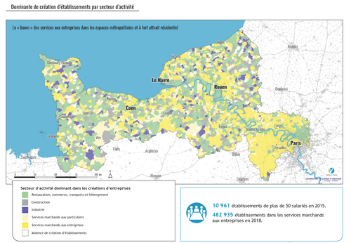 Carte - Les activités dominantes des entreprises nouvellement créées